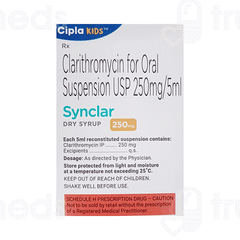 Synclar 250mg Mixed Fruit Flavour Dry Syrup 30ml Synclar 250mg Mixed Fruit Flavour Dry Syrup 30ml