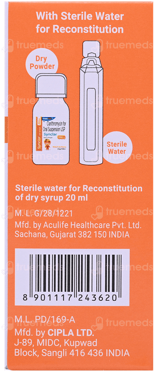 Synclar 250Mg Mixed Fruit Flavour Dry Syrup 30Ml