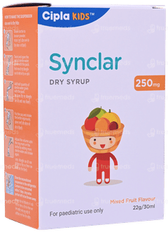 Synclar 250Mg Mixed Fruit Flavour Dry Syrup 30Ml Synclar 250Mg Mixed Fruit Flavour Dry Syrup 30Ml