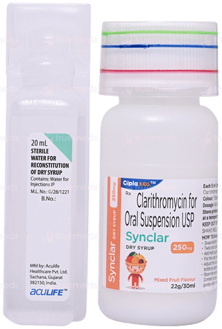 Synclar 250Mg Mixed Fruit Flavour Dry Syrup 30Ml