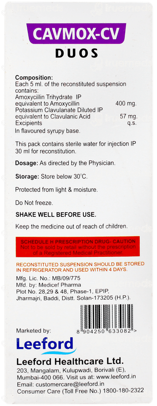 Cavmox Cv Duos Banana & Mix Fruit Flavour Dry Syrup 30ml