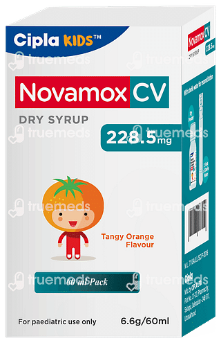 Novamox Cv 228.5mg Tangy Orange Flavour Dry Syrup 60ml