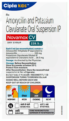 Novamox Cv 228.5mg Tangy Orange Flavour Dry Syrup 60ml Novamox Cv 228.5mg Tangy Orange Flavour Dry Syrup 60ml