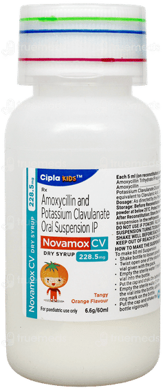 Novamox Cv 228.5Mg Tangy Orange Flavour Dry Syrup 60Ml Novamox Cv 228.5Mg Tangy Orange Flavour Dry Syrup 60Ml