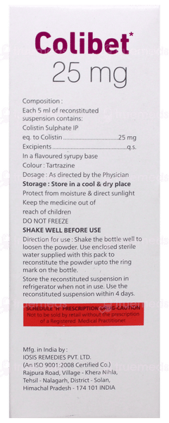 Colibet 25Mg Suspension 30Ml