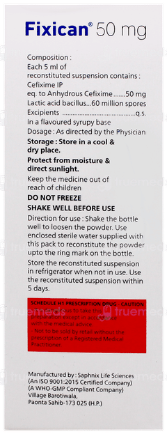 Fixican 50Mg Dry Syrup 30Ml