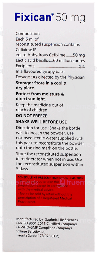 Fixican 50Mg Dry Syrup 30Ml