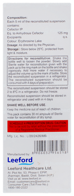 Zeficlor Strawberry Flavour Dry Syrup 30ml