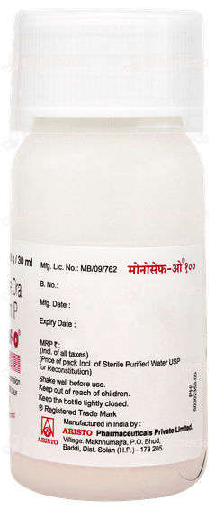 Monocef O 100 Pineapple Peppermint Flavour Suspension 30ml