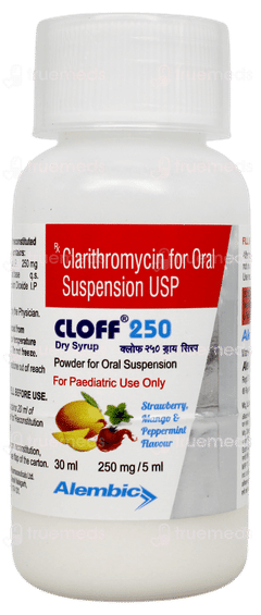 Cloff 250 Strawberry Mango & Peppermint Flavour Dry Syrup 30ml