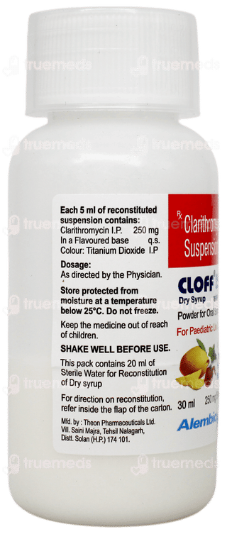 Cloff 250 Strawberry Mango & Peppermint Flavour Dry Syrup 30ml
