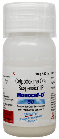 Monocef O 50 Pineapple Peppermint Flavour Suspension 30ml Monocef O 50 Pineapple Peppermint Flavour Suspension 30ml