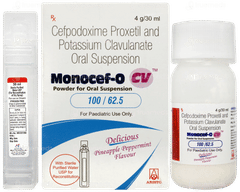 Monocef O Cv 100/62.5 Pineapple Peppermint Flavour Suspension 30ml Monocef O Cv 100/62.5 Pineapple Peppermint Flavour Suspension 30ml