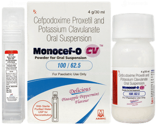 Monocef O Cv 100/62.5 Pineapple Peppermint Flavour Suspension 30ml