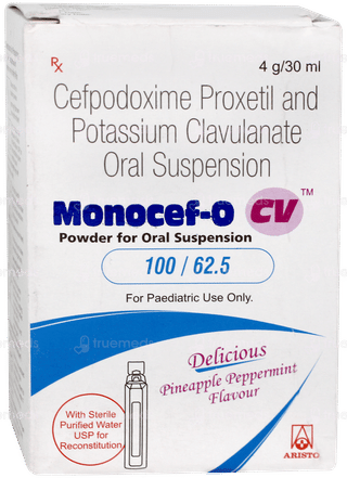 Monocef O Cv 100/62.5 Pineapple Peppermint Flavour Suspension 30ml