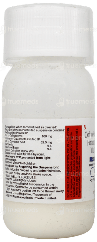 Monocef O Cv 100/62.5 Pineapple Peppermint Flavour Suspension 30ml