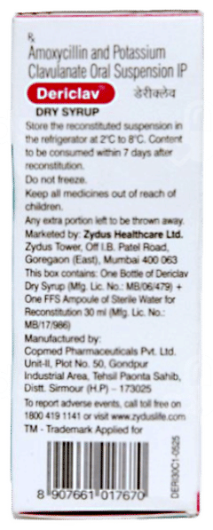 Dericlav Orange Flavour Dry Syrup 30ml