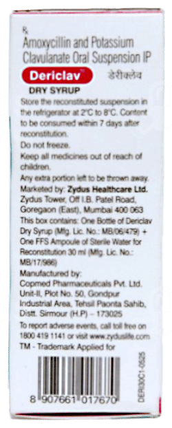 Dericlav Orange Flavour Dry Syrup 30ml