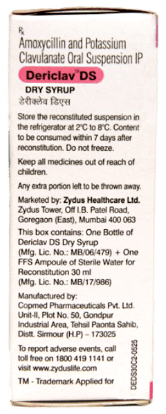 Dericlav Ds Strawberry Flavour Dry Syrup 30ml