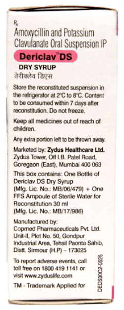 Dericlav Ds Strawberry Flavour Dry Syrup 30ml