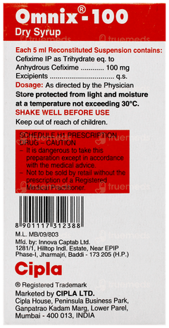 Omnix 100 Pineapple Flavour Dry Syrup 60Ml