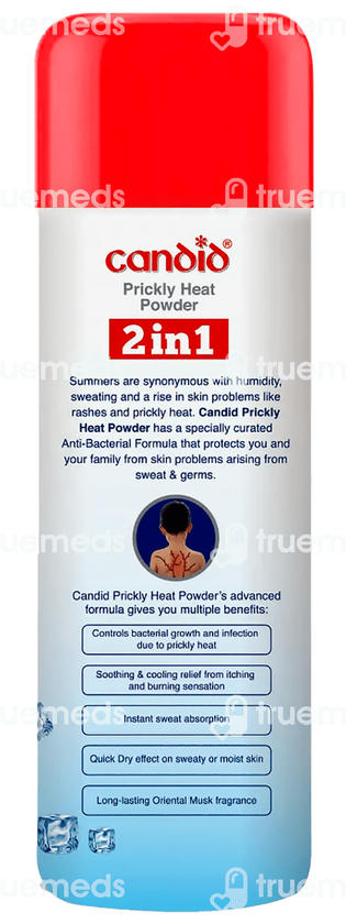 Candid 2 In 1 Prickly Heat Relief Menthol Cooling Powder 120 GM