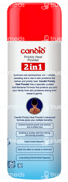 Candid New 2 In 1 Prickly Heat Relief Menthol Cooling Powder 120gm