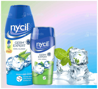 Nycil Germ Expert Classic Prickly Heat Powder 150Gm With Nycil Cool Herbal 50Gm Free