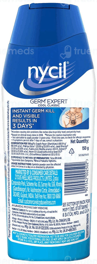 Nycil Germ Expert Classic Prickly Heat Powder 150Gm With Nycil Cool Herbal 50Gm Free