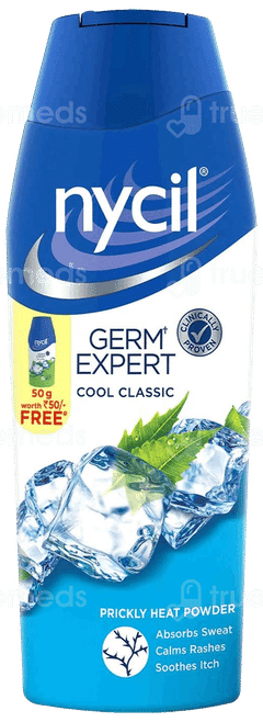 Nycil Germ Expert Classic Prickly Heat Powder 150Gm With Nycil Cool Herbal 50Gm Free