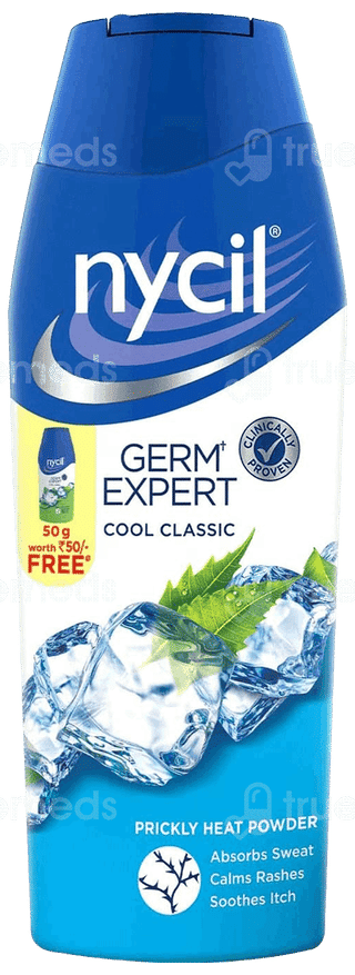 Nycil Germ Expert Classic Prickly Heat Powder 150Gm With Nycil Cool Herbal 50Gm Free