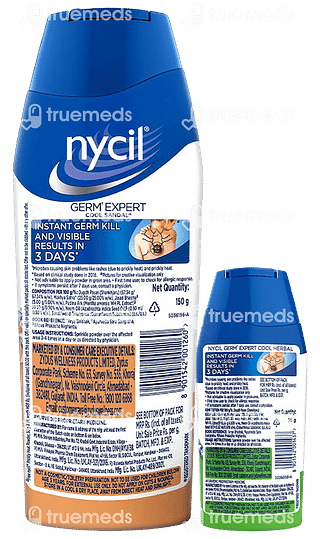 Nycil Germ Expert Cool Sandal Prickly Heat Powder 150 GM With Nycil Cool Herbal 50 GM Free