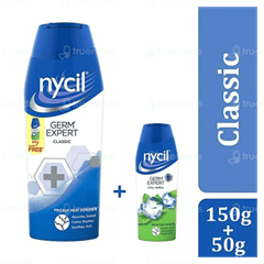 Nycil Germ Expert Classic Prickly Heat Powder 150Gm With 50Gm Free Nycil Germ Expert Classic Prickly Heat Powder 150Gm With 50Gm Free