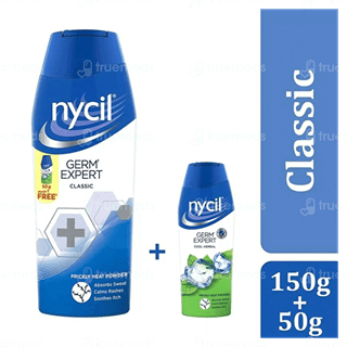 Nycil Germ Expert Classic Prickly Heat Powder 150Gm With 50Gm Free