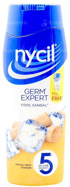 Nycil Germ Expert Cool Sandal Prickly Heat Powder 150Gm With 50Gm Free Nycil Germ Expert Cool Sandal Prickly Heat Powder 150Gm With 50Gm Free