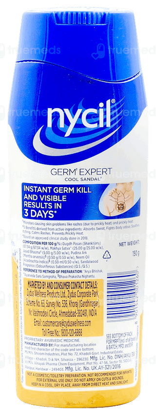 Nycil Germ Expert Cool Sandal Prickly Heat Powder 150Gm With 50Gm Free