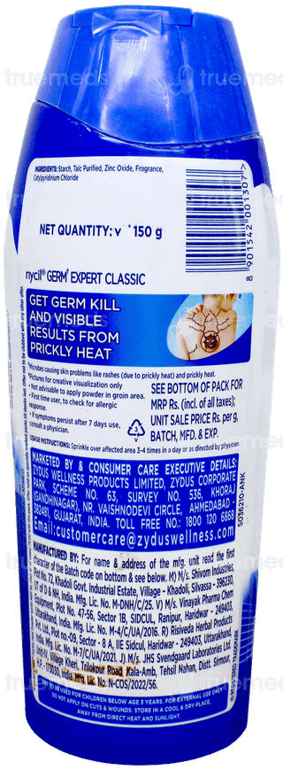 Nycil Germ Expert Classic Prickly Heat Powder 150Gm With 60Gm Free
