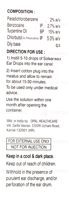 Solearwax Ear Drops 10ml Solearwax Ear Drops 10ml