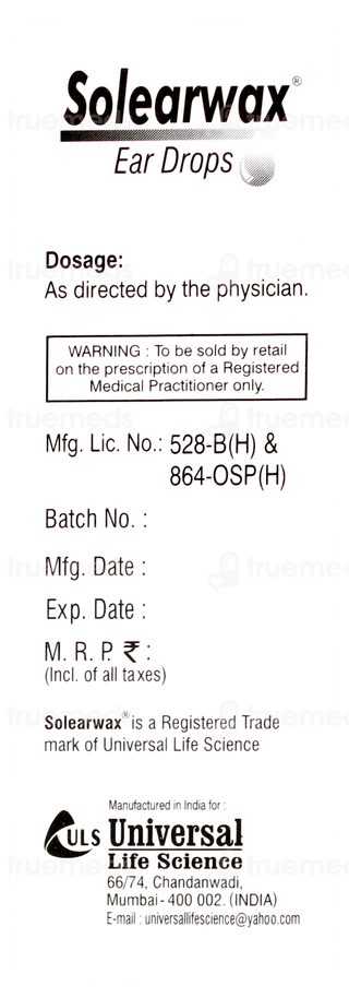 Solearwax Ear Drops 10ml