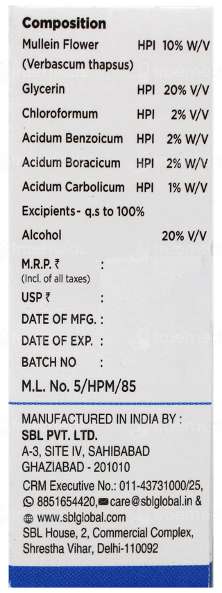 Sbl Mullein Ear Drops 10Ml