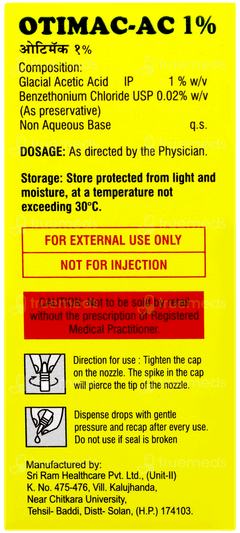 Otimac Ac 1% Ear Drops 10ml