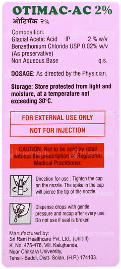 Otimac Ac 2% Ear Drops 10ml