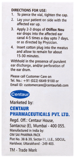 Otiflox Neu Ear Drops 5ml Otiflox Neu Ear Drops 5ml