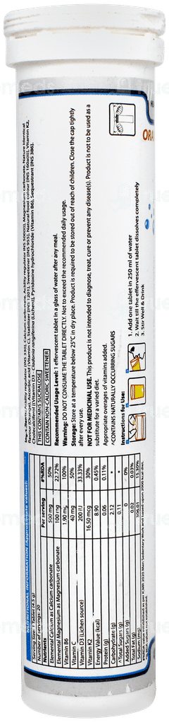 Osteofizz Orange Flavour Effervescent Tablet 20