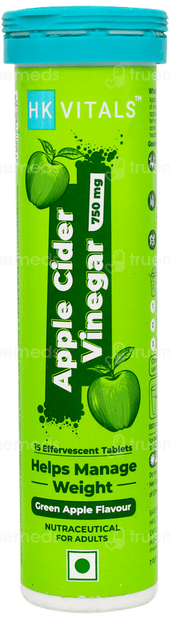 Healthkart Hk Vitals Apple Cider Vinegar 750mg Green Apple Flavour Effervescent Tablet 15 Healthkart Hk Vitals Apple Cider Vinegar 750mg Green Apple Flavour Effervescent Tablet 15