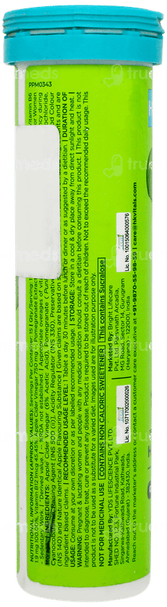 Healthkart Hk Vitals Apple Cider Vinegar 750mg Green Apple Flavour Effervescent Tablet 15