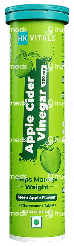 Healthkart Hk Vitals Apple Cider Vinegar 750mg Green Apple Flavour Effervescent Tablet 15 Healthkart Hk Vitals Apple Cider Vinegar 750mg Green Apple Flavour Effervescent Tablet 15