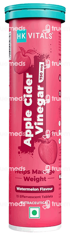 Healthkart Hk Vitals Apple Cider Vinegar 750mg Watermelon Flavour Effervescent Tablet 15 Healthkart Hk Vitals Apple Cider Vinegar 750mg Watermelon Flavour Effervescent Tablet 15