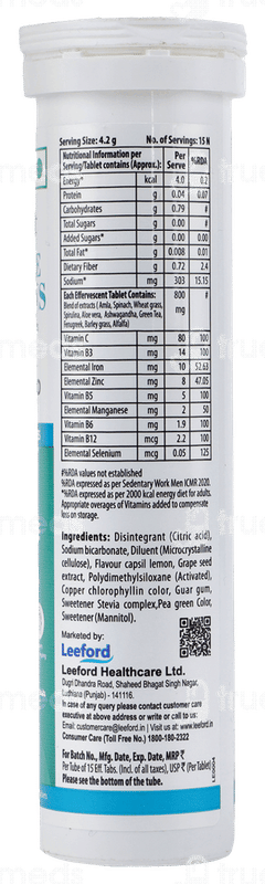Geofit Whole Greens Effervescent Tablet 15