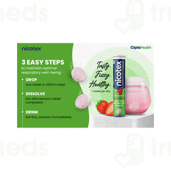Nicotex Lung And Respiratory Health Strawberry Flavour Effervescent Tablet 15